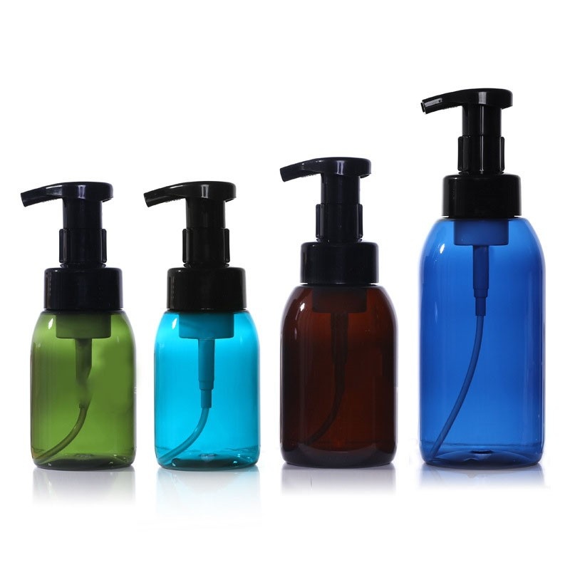 PET round-shoulder foam bottles, 200ml, 300ml, large capacity 500ml, mousse foaming bottles, shower gel dispensers.