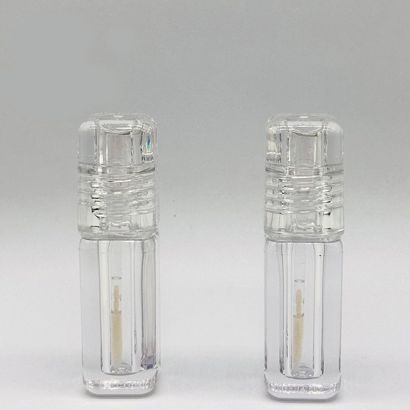 5ml lip gloss/lip mud transparent lip tint tube, cylindrical lip oil, plastic empty tube with large brush
