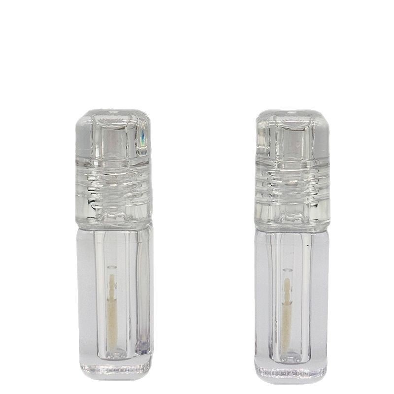 5ml lip gloss/lip mud transparent lip tint tube, cylindrical lip oil, plastic empty tube with large brush