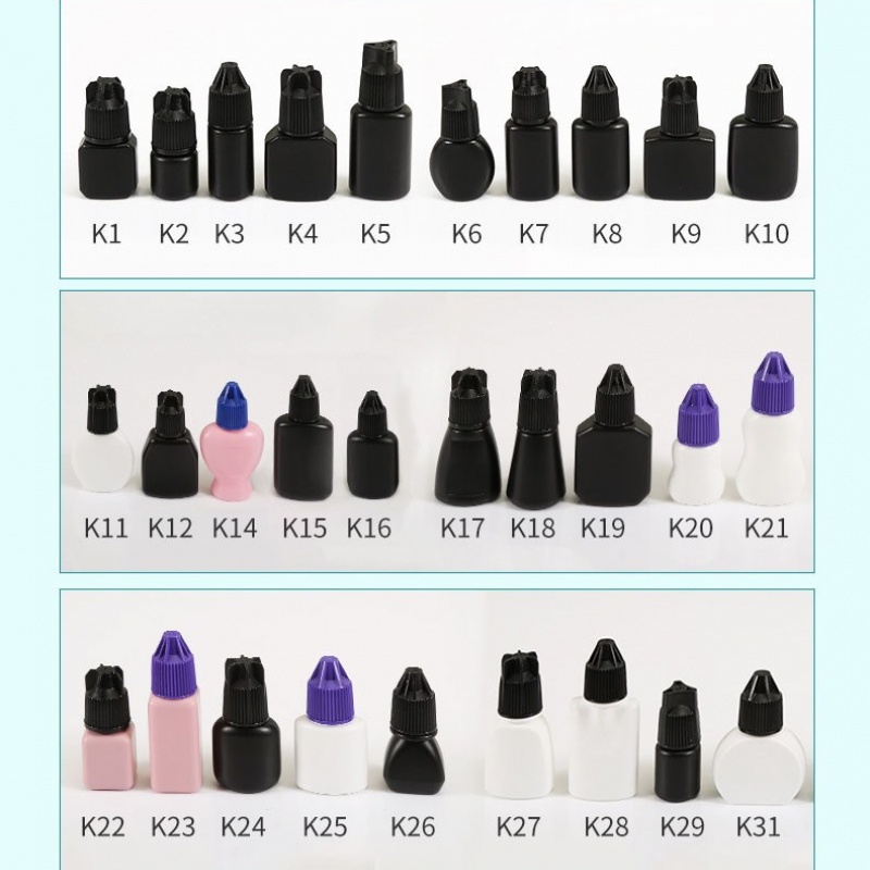 2ml/5ml/7ml/8ml/10ml/12ml/15ml eyelash glue bottle, black glue, Korean style packaging eyelash glue bottle