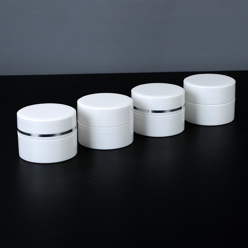 PP double-layer cream jar, 30g cream container with silver trim