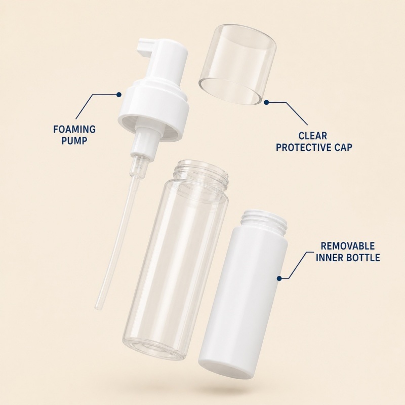 30ml 50ml 100ml 120ml 150ml 200ml Pet Plastic Soap Foam Pump Bottle / Empty Cosmetic Lotion Bottles Dispenser for Sale