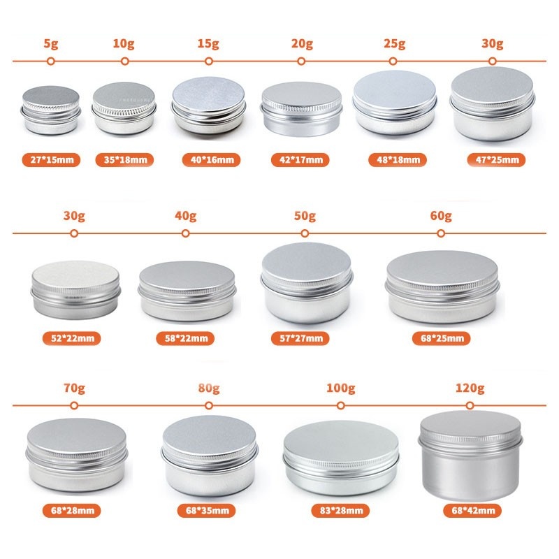 Multi-specification round threaded aluminum boxes and cans