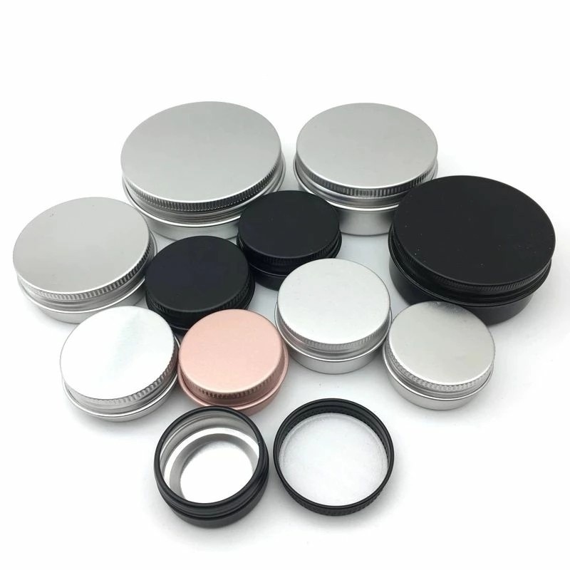 15g, 30g, 50g, 60g, 100g multi-specification threaded round aluminum box, metal packaging box, storage box, airtight hair wax box