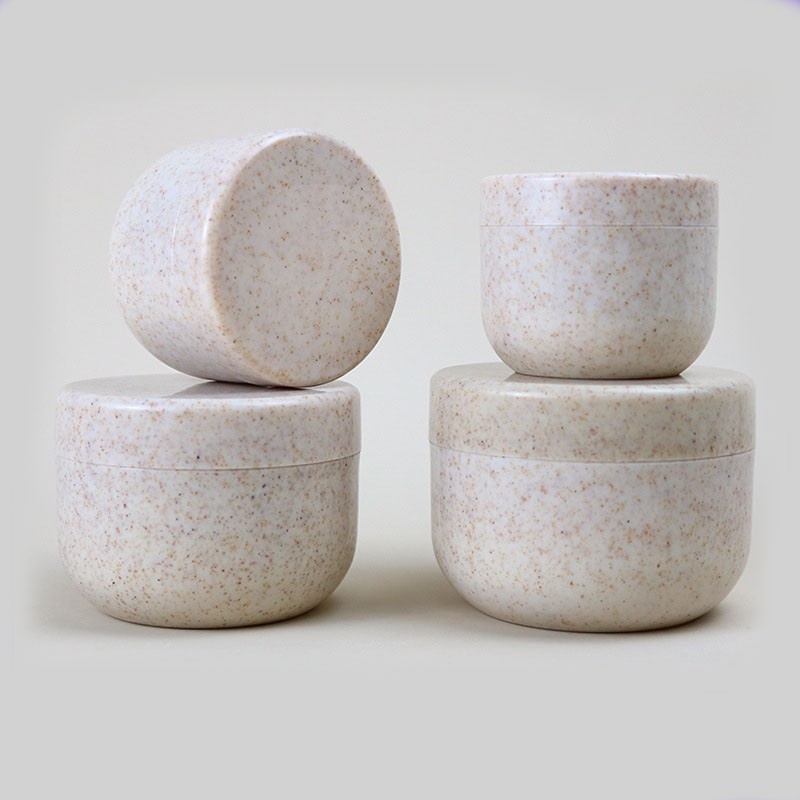 Wheat Straw Environmental Material Degradable Cream Bottle Injection Cream Jar Round Bottom Mask Bottle Cosmetic Packaging Jar