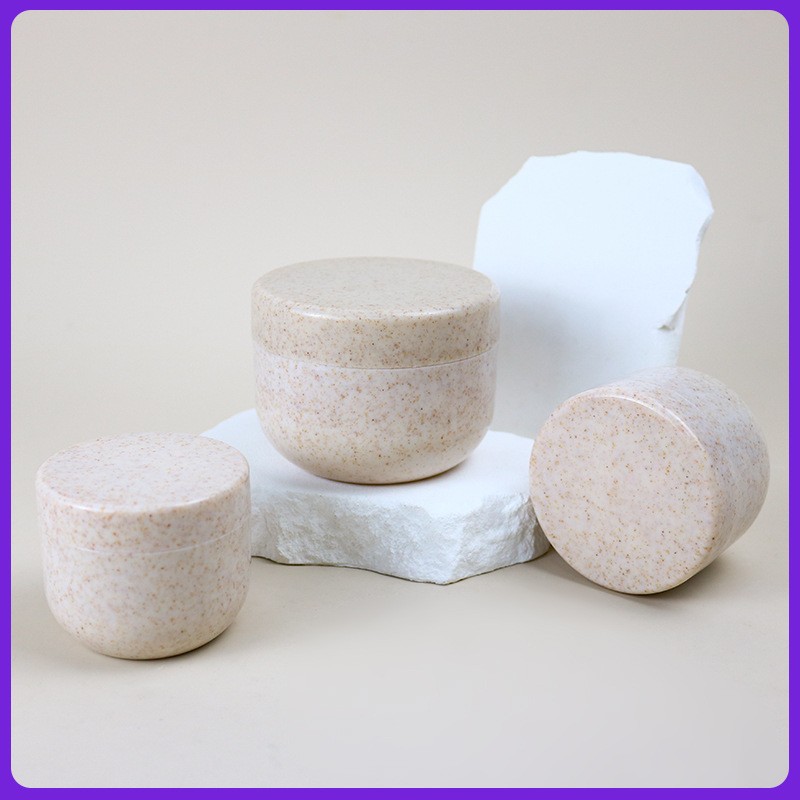 Wheat Straw Environmental Material Degradable Cream Bottle Injection Cream Jar Round Bottom Mask Bottle Cosmetic Packaging Jar