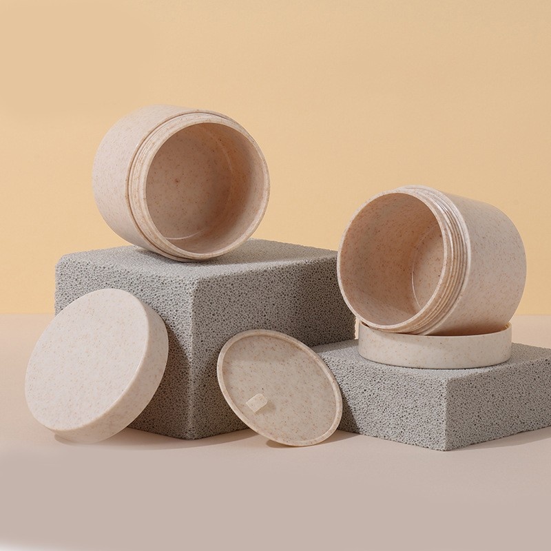 Wheat Straw Multi-Specification Plastic Cream Bottle Facial Mask Small Sample Jar Cream Packaging Bottle