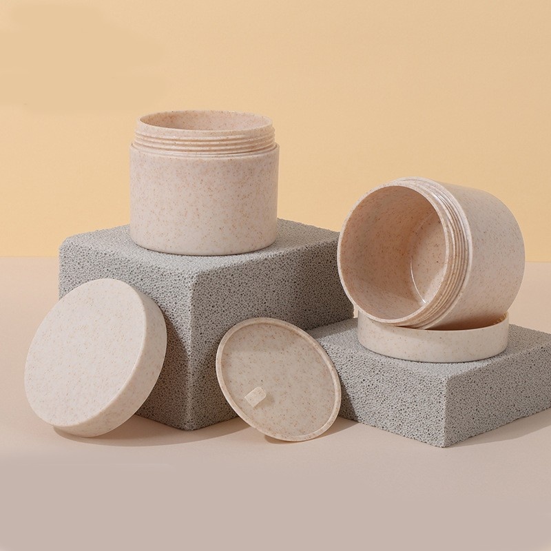 Wheat Straw Multi-Specification Plastic Cream Bottle Facial Mask Small Sample Jar Cream Packaging Bottle