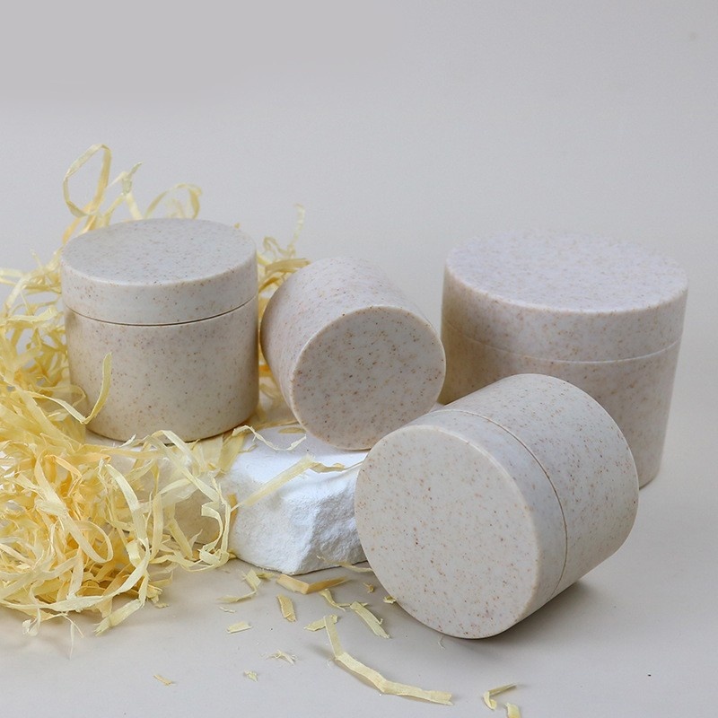 New Straw Environmental Protection Material Double Cream Bottle Mask Bottle Degradable Plastic Face Cream Bottle Cosmetics Bottle