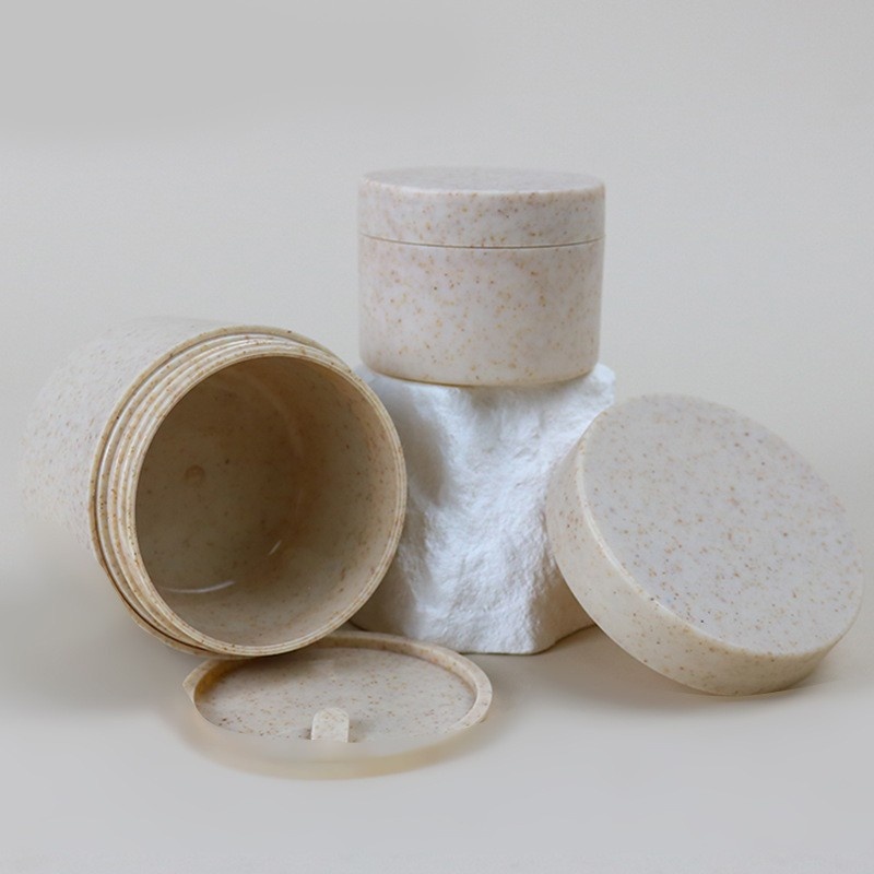 New Straw Environmental Protection Material Double Cream Bottle Mask Bottle Degradable Plastic Face Cream Bottle Cosmetics Bottle