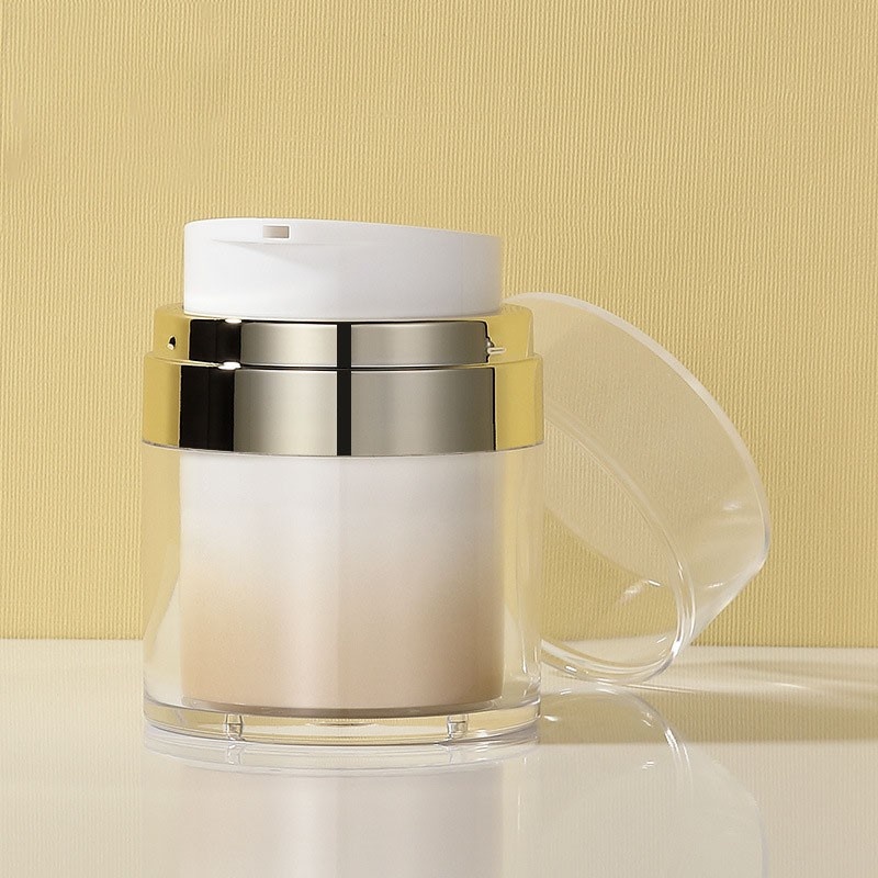15/30/50/100g Press-type Vacuum Cream Bottle, Electroplated Eye Cream/Face Cream Bottle, Vacuum Dispensing Bottle, Lotion Bottle