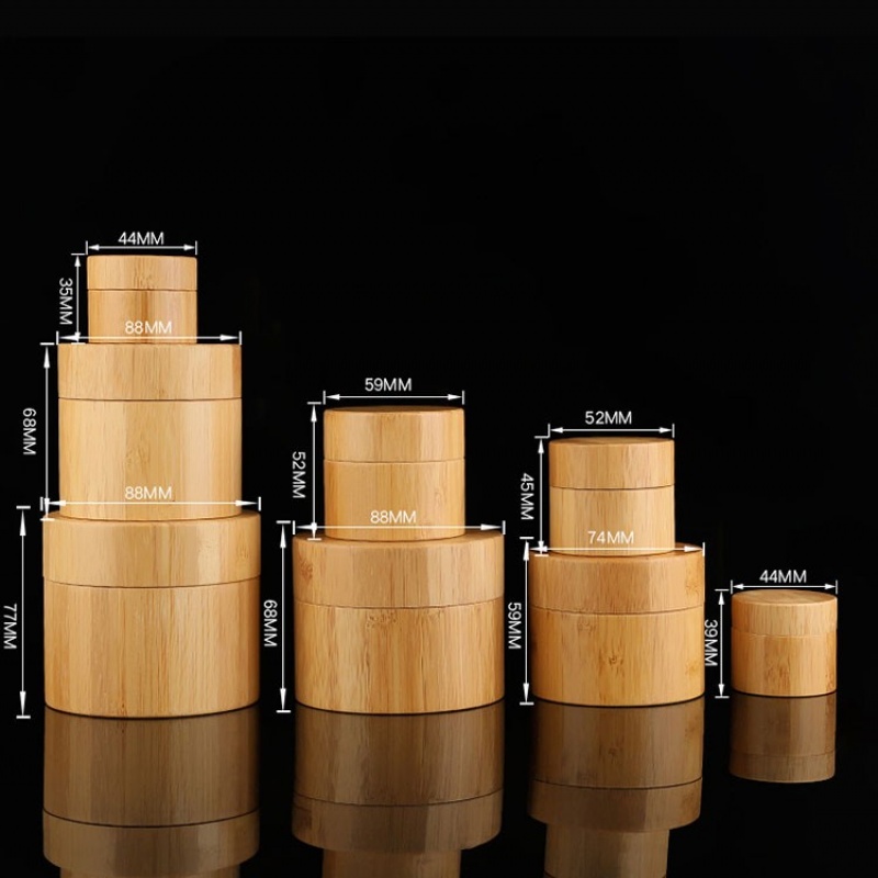 Skincare Packaging Bottle 10g Bamboo Cream Cream Bottle Pp Cream Jar Full Package Bamboo Cream Lotion Bottle Set
