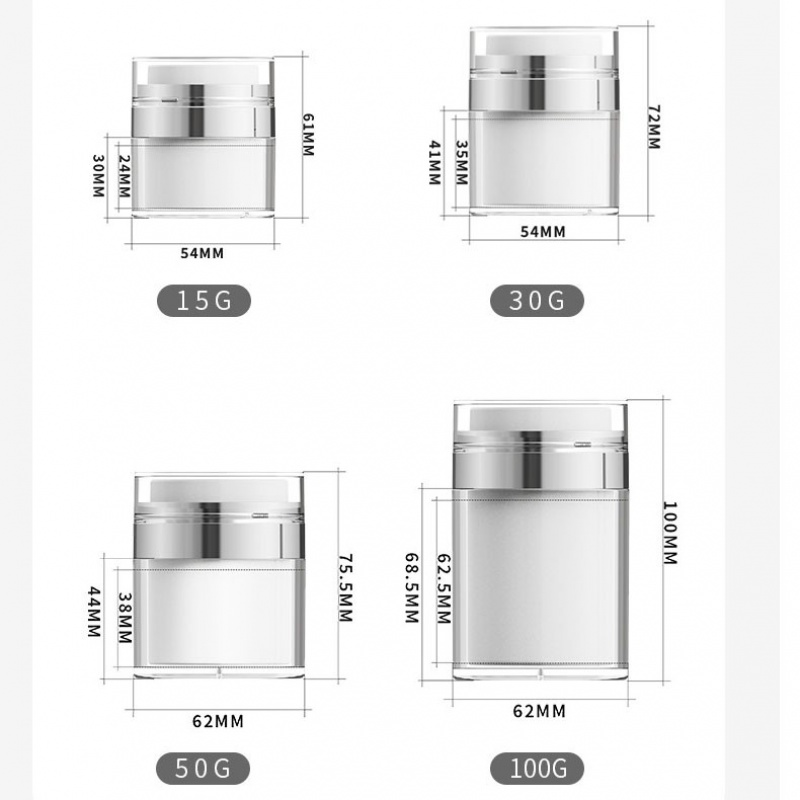 PP double-walled vacuum cream bottle, 15g, 30g, 50g, cosmetic pump bottle, empty face cream bottle.