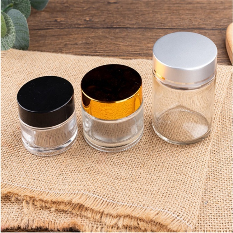 Wholesale transparent cream jars with black caps, face cream, eye cream, foundation cream, 10g portable sample bottles