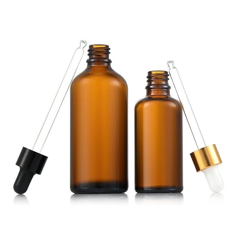 5/10/15/20/30/50/100ML Brown glass essential oil bottles, empty bottles, brown light-proof, sealed dropper bottles, cosmetic sample bottles