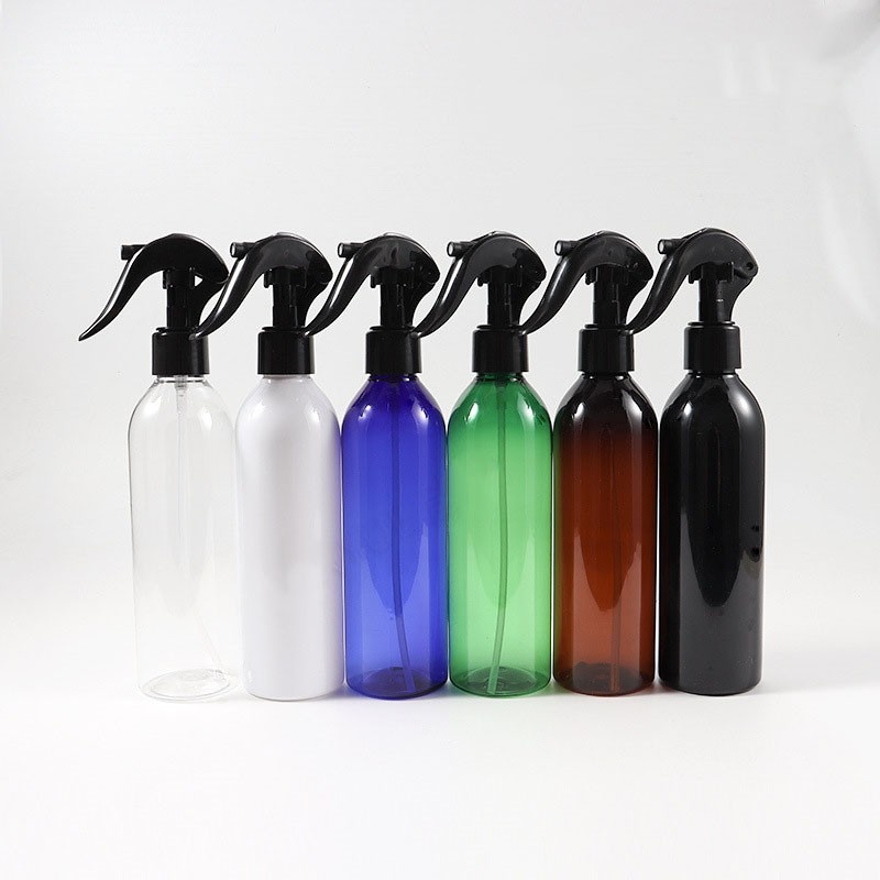 250ml round-shoulder pump lotion dispenser bottle with aluminum cap, cosmetic packaging bottle, small mouse spray gun, small spray bottle