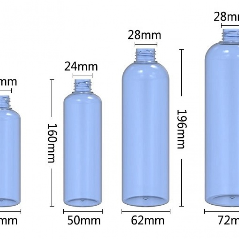 Hot-selling round-shoulder PET shampoo, shower gel, and lotion bottles