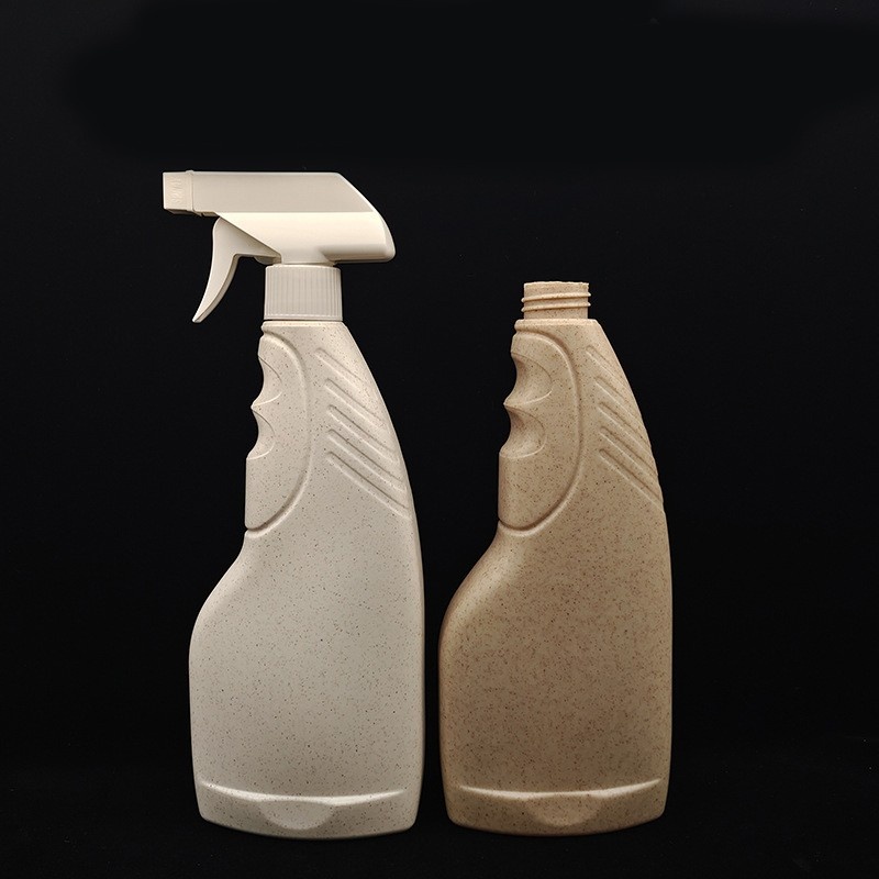 PLA Degradable Plastic Bottle 500ml Spray Gun Bottle Hdpe Material Wheat Straw Environmentally Friendly Plastic Bottle Factory Custom