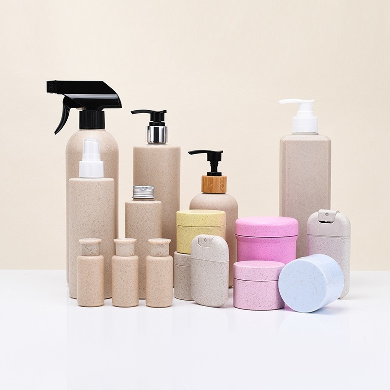Degradable Wheat Straw Washing Bottle 100ml250ml500ml Cosmetic Skin Care Pressing Lotion Bottle