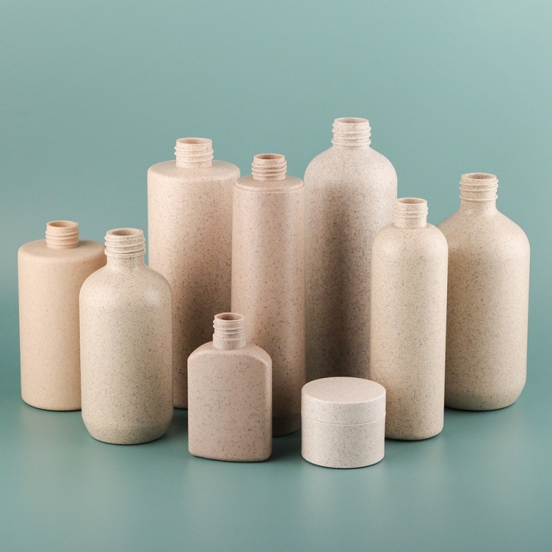 Degradable And Environmentally Friendly Wheat Straw Plus Hdpe Plastic Bottle Can Be Customized