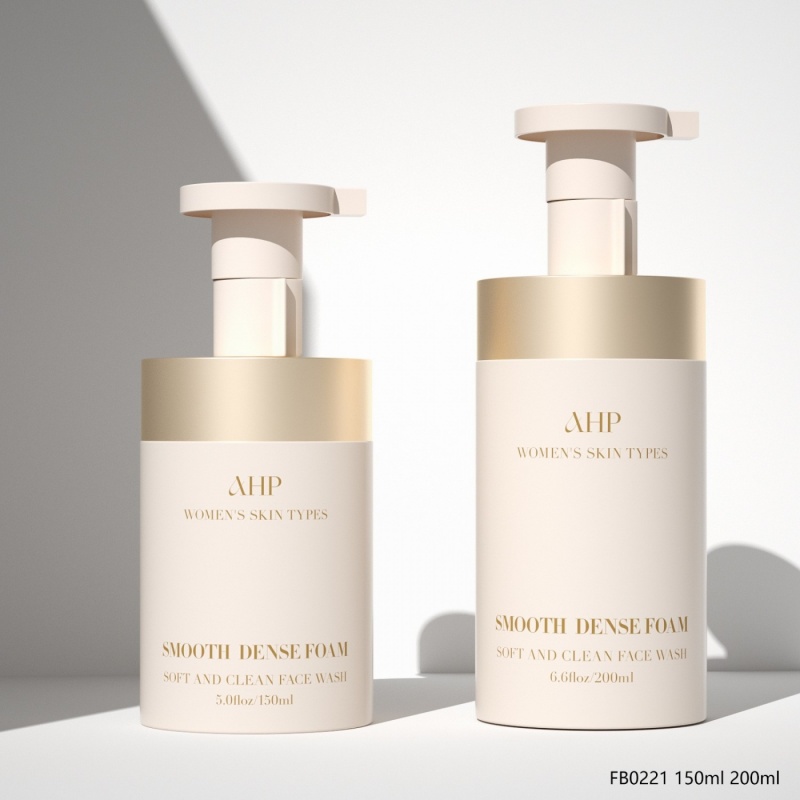PET Facial Cleansing Foam Bottle, 150ml/200ml, Facial Cleanser/Toner Foaming Mousse Bottle, Straight Shoulder Plastic Bottle