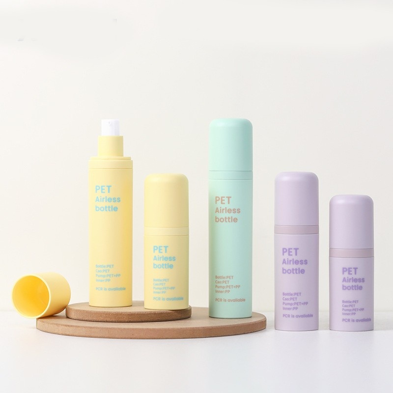 Customized Plastic Pcr Vacuum Emulsion Bottle Pressing Essence Eye Cream Sub-Bottle Cosmetic Environmental Packaging Materials