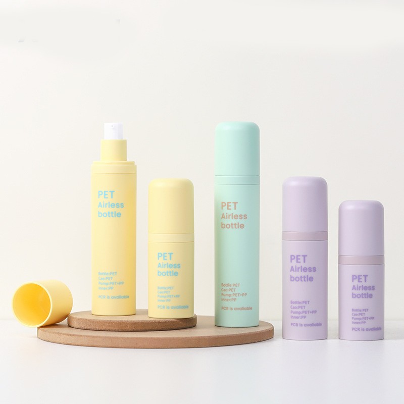 Customized Plastic Pcr Vacuum Emulsion Bottle Pressing Essence Eye Cream Sub-Bottle Cosmetic Environmental Packaging Materials