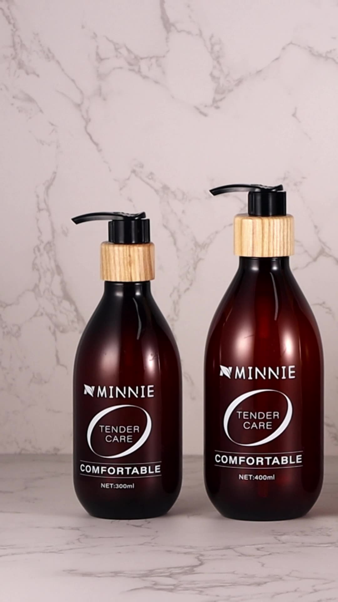 500ml Pressed Shampoo Bottle Empty Bottle Lotion Bottle Walnut Pump Head Pet Bottle Body Wash Dispenser Bottle