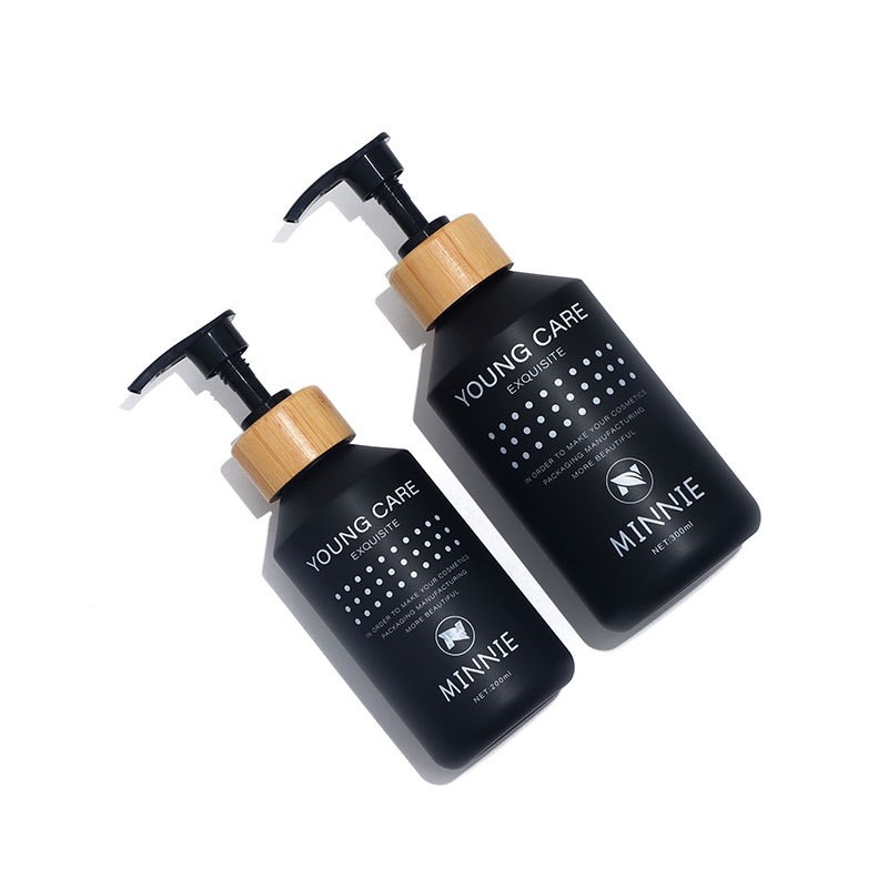 Press Lotion Bottle 500ml Shampoo Bottle Brown Plastic Empty Bottle 300ml Press Bottle Scrub Pet Bottle