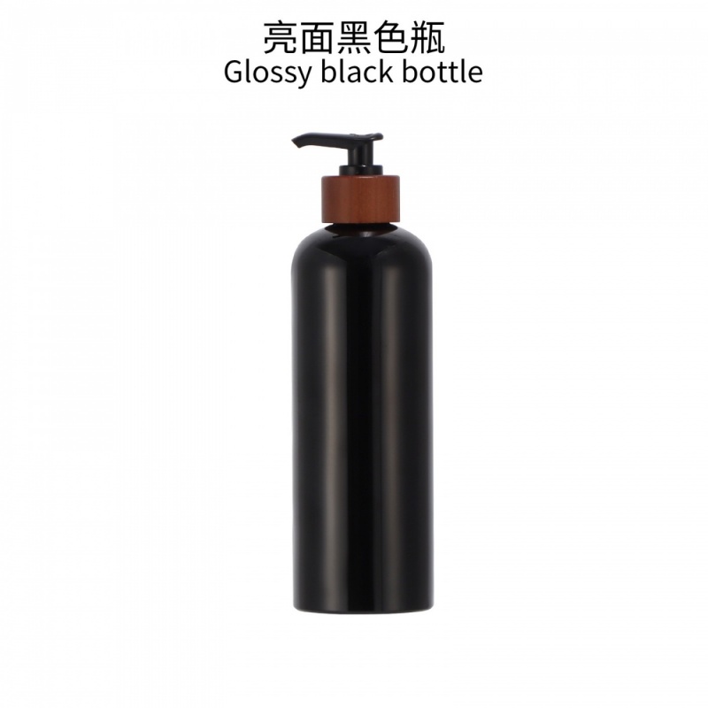 Stock 500ml Black Hand Sanitizer Bottle Pet Plastic Emulsion Bottle 300ml Shower Gel Bottle