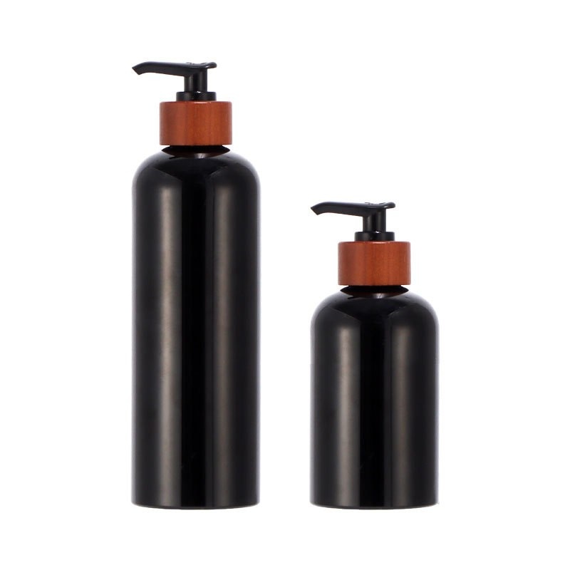 Stock 500ml Black Hand Sanitizer Bottle Pet Plastic Emulsion Bottle 300ml Shower Gel Bottle
