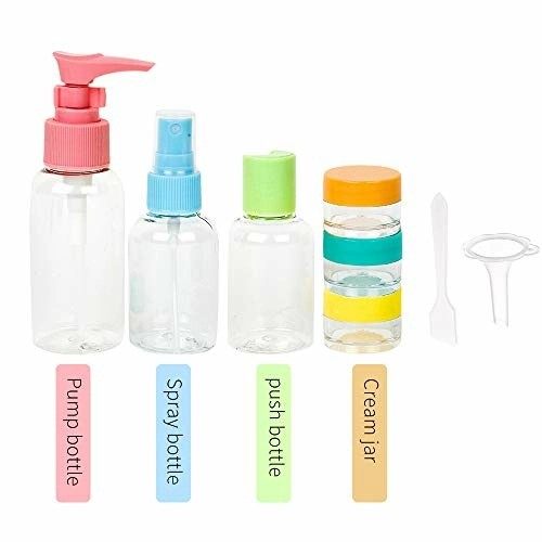 4 In 1 Travel Bottle Set Silicone travel-size portable shampoo and lotion bottles for outdoor use.