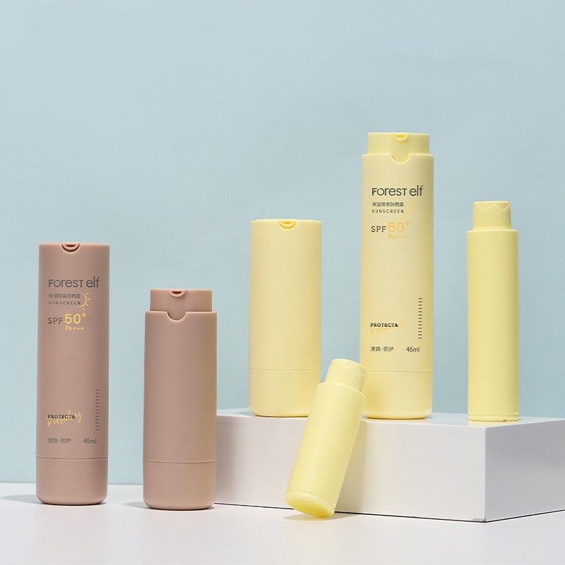 New 25-45ml Matte White Replaceable Inner Bladder Rotating Vacuum Bottle Emulsion Press Bottle With Inner Bladder Small Sample Bottle