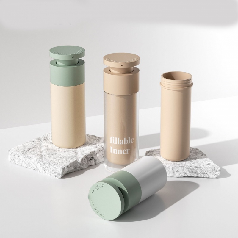 Environmental Protection Cosmetic Packaging Material 15-30ml Can Replace The Inner Vacuum Bottle 50ml Rotary Emulsion Bottle Customized