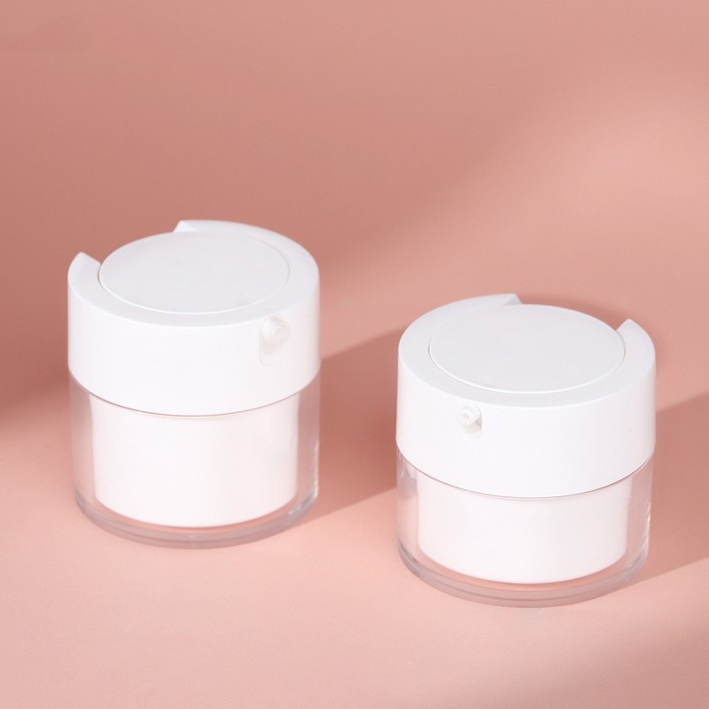 Customized Replaceable Vacuum Injection Bottle Pet Face Cream Dispenser Bottle 30-50g Cosmetic Cream Bottle