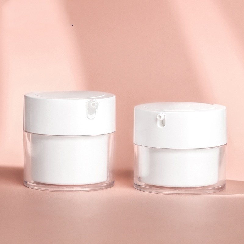 Customized Replaceable Vacuum Injection Bottle Pet Face Cream Dispenser Bottle 30-50g Cosmetic Cream Bottle