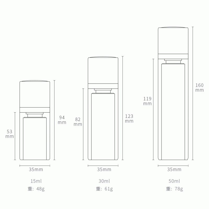 15/30/50ML round twist-cap vacuum bottle essence lotion press-type cosmetic eye cream bottle