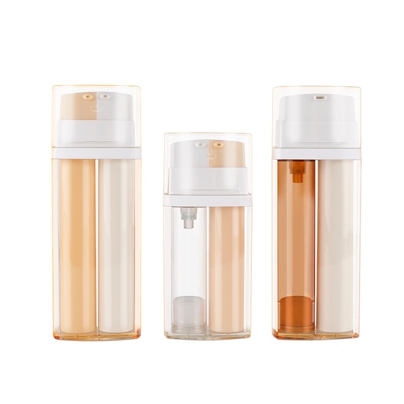 PETG AIRLESS Bottle, Double-Tube Emulsion Bottle, Vacuum Essence Bottle, Double-Tube Single Outlet/Double Outlet Bottle