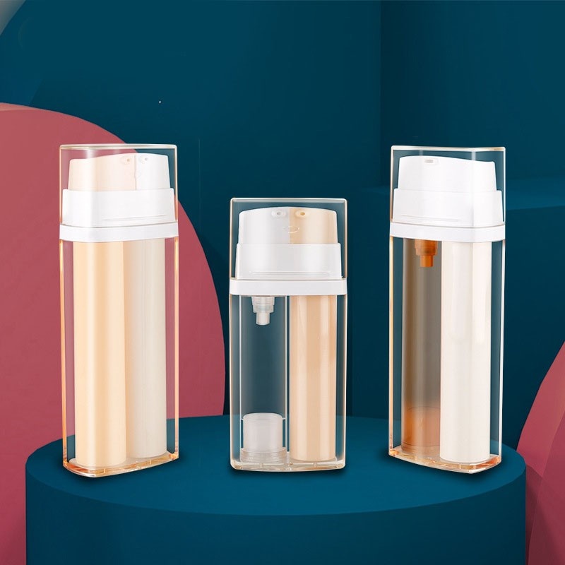 PETG AIRLESS Bottle, Double-Tube Emulsion Bottle, Vacuum Essence Bottle, Double-Tube Single Outlet/Double Outlet Bottle