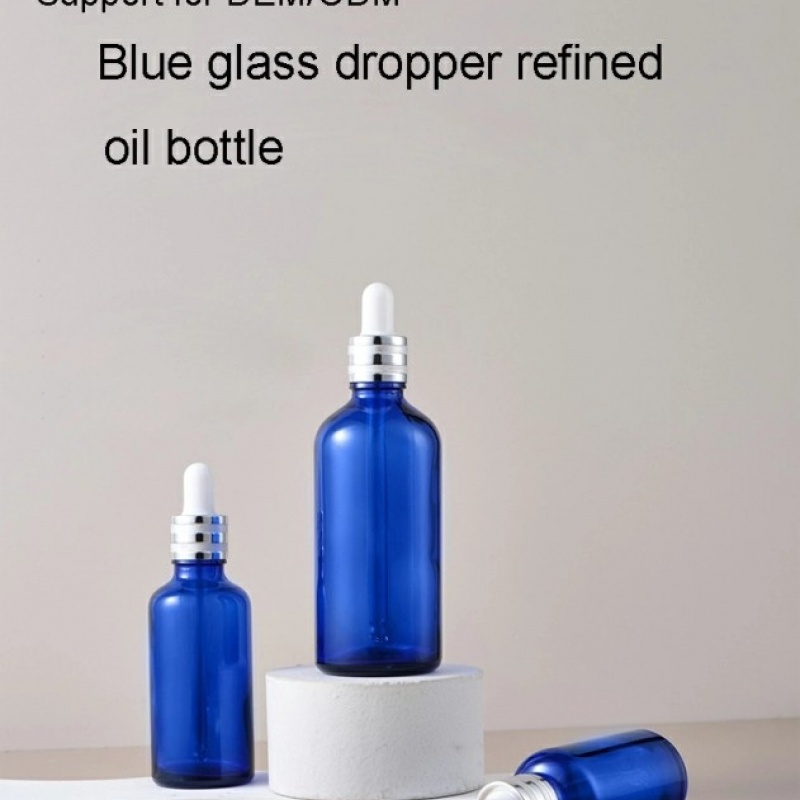 Blue Glass Refined Oil Bottle Glass