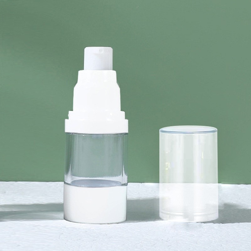 15ml 30ml 50ml U-shaped UV hot stamping silver transparent airless bottle emulsion pump bottle