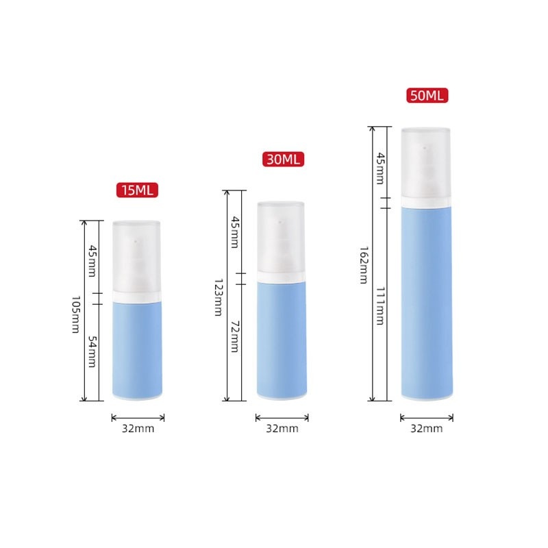 15ML/30ML/50ML Blue Frosted Bottle Cosmetic Lotion Spray airless Bottle