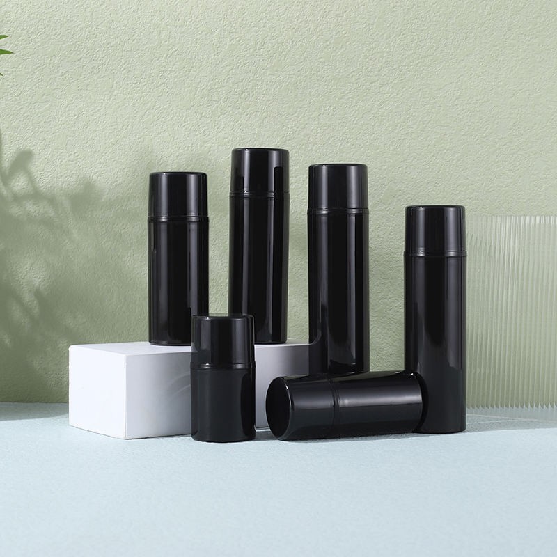 Hot-selling black chubby PP airless bottle, multi-size essence pump bottle, lotion dispensing bottle