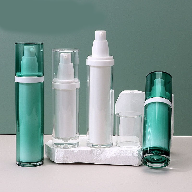 30ml/50ml airless lotion bottle, straight round transparent lotion bottle