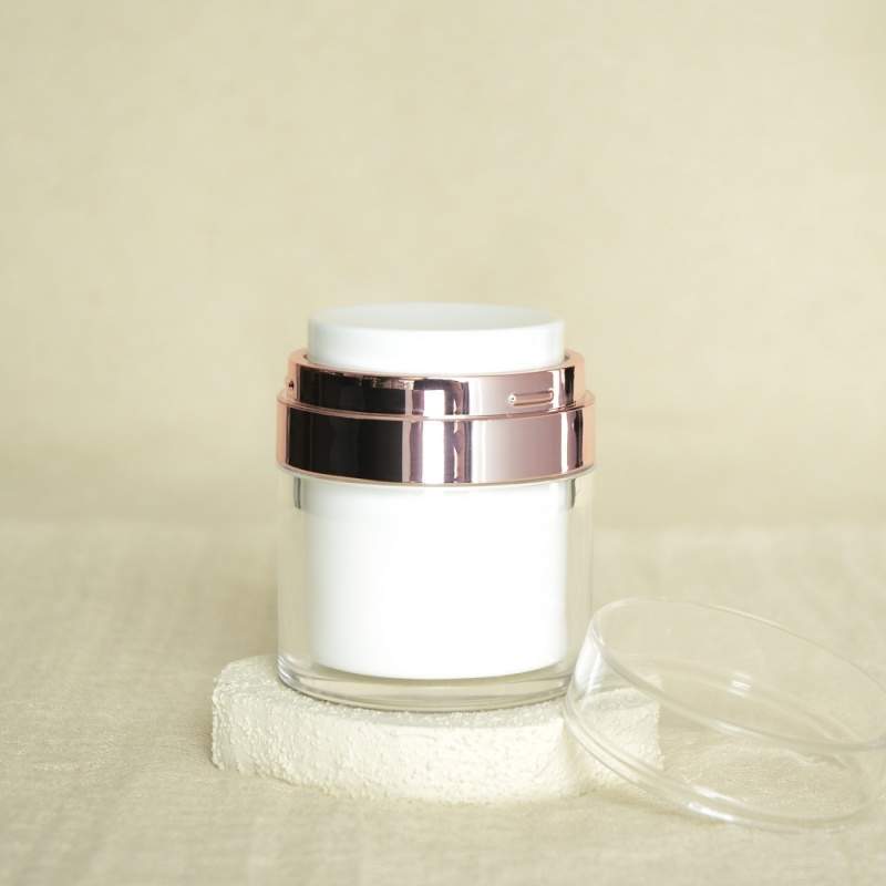 Acrylic face cream vacuum bottle, double-layer plastic cream bottle, cosmetic packaging airless cream bottle
