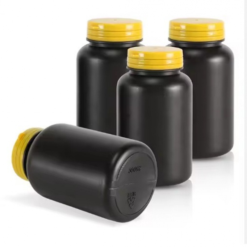 Tear-off cap HDPE black capsule bottle plastic capsule bottle white solid packaging bottle