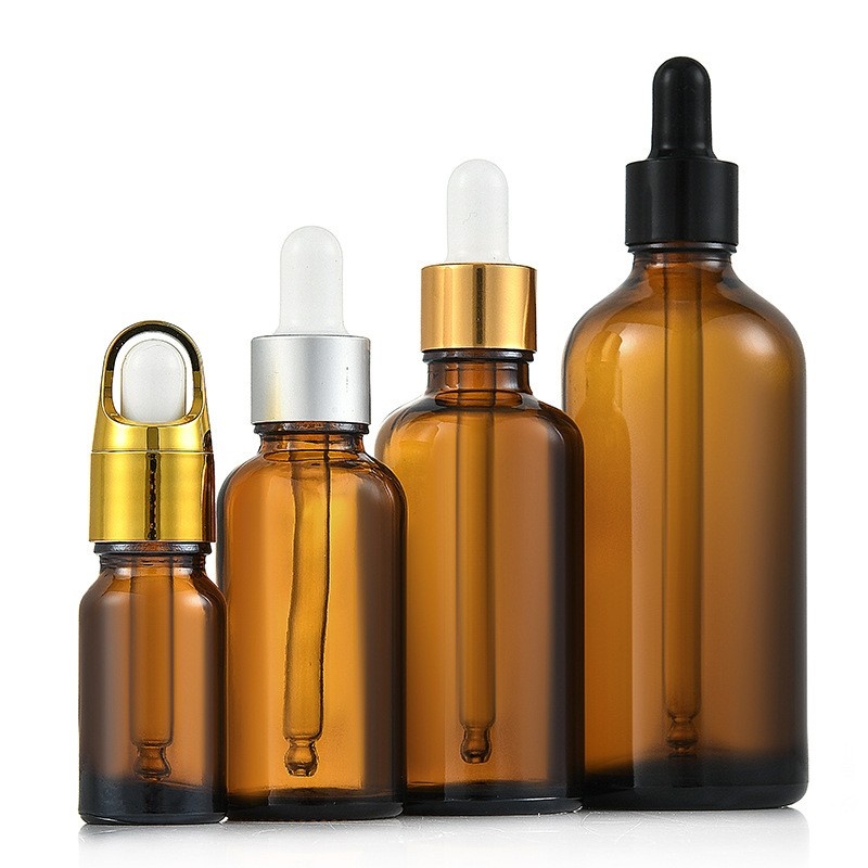 5/10/15/20/30/50/100ML Brown glass essential oil bottles, empty bottles, brown light-proof, sealed dropper bottles, cosmetic sample bottles