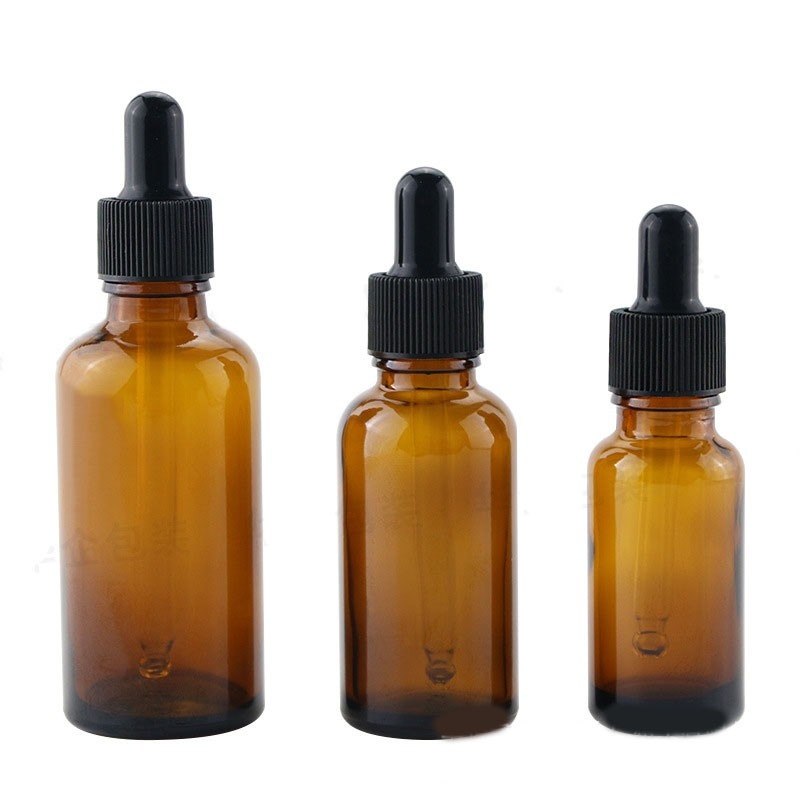 5-100ml amber dropper glass essential oil bottle, brown glass dispensing bottle, essence hydrosol cosmetic bottle