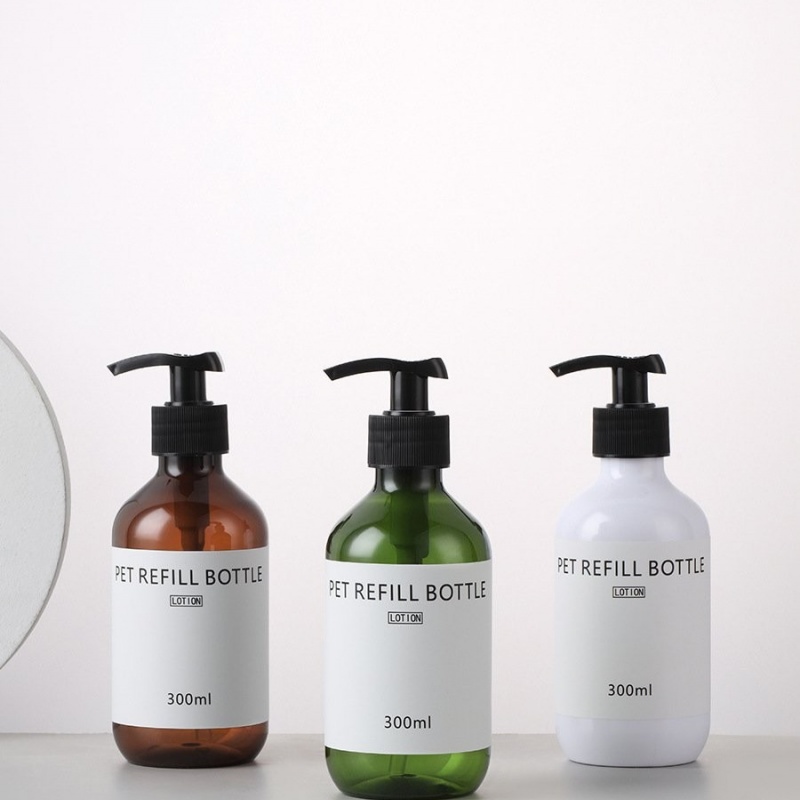 Hot-selling 300ml & 500ml large-capacity PET dispensing bottles with push-button opening for lotion, shampoo, and body wash.
