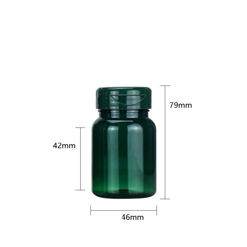 Food-grade PET flip-top empty medicine bottle for calcium tablets, capsules, tablets, and health supplements.